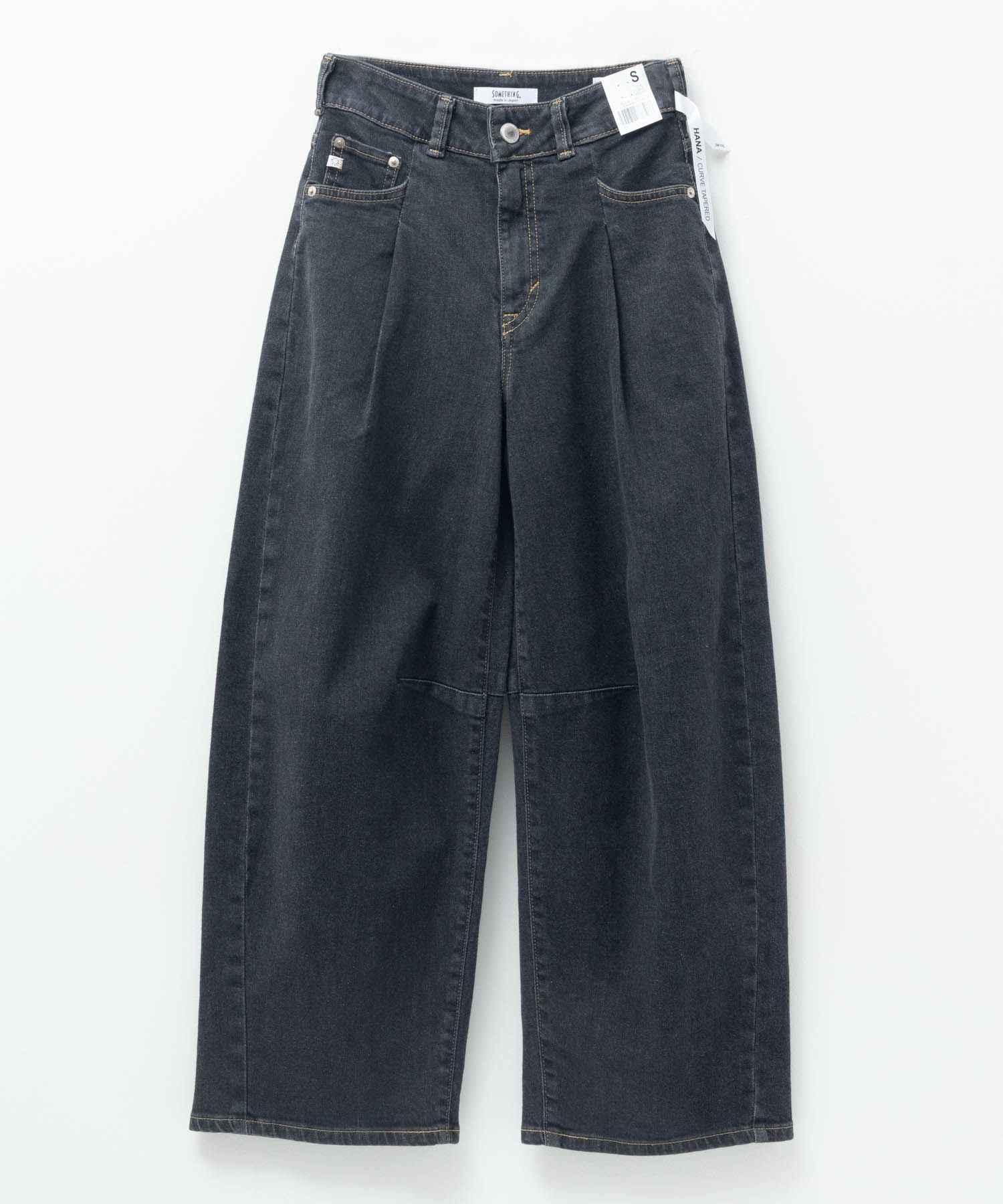 SOMETHING HANA タックカーブデニムパンツ レディース