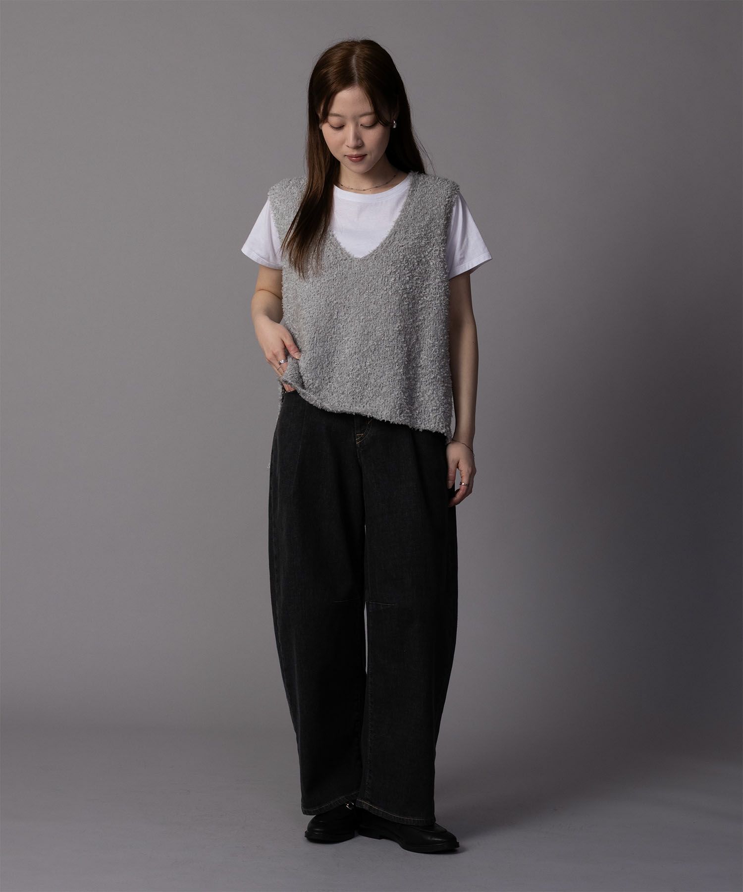 [期間限定価格]SOMETHING  HANA タックカーブデニムパンツ レディース商品画像-20