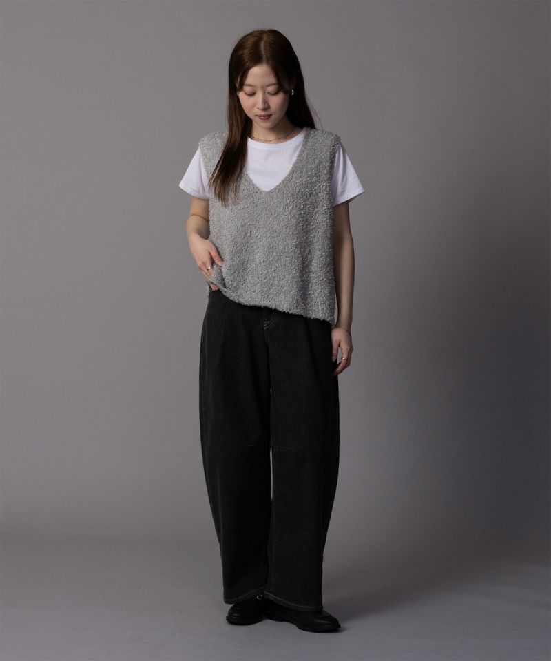 [期間限定価格]SOMETHING  HANA タックカーブデニムパンツ レディース商品画像-20