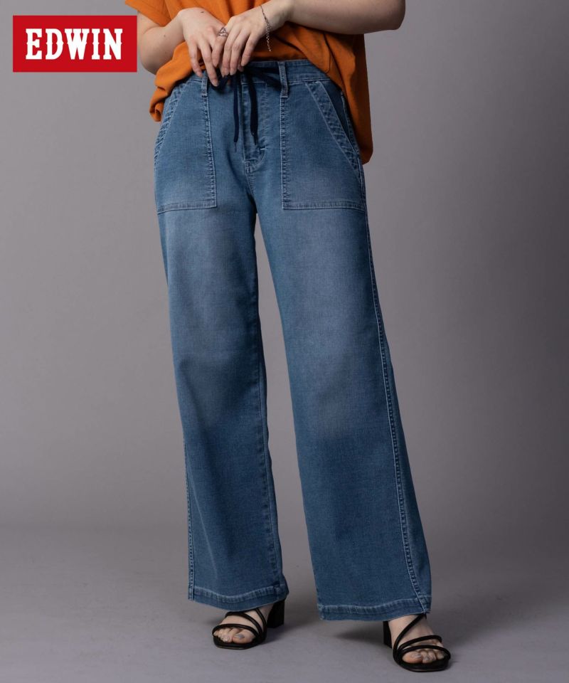 EDWIN  ジャージーズ COOL イージーベイカーワイドデニムパンツ レディース商品画像-1