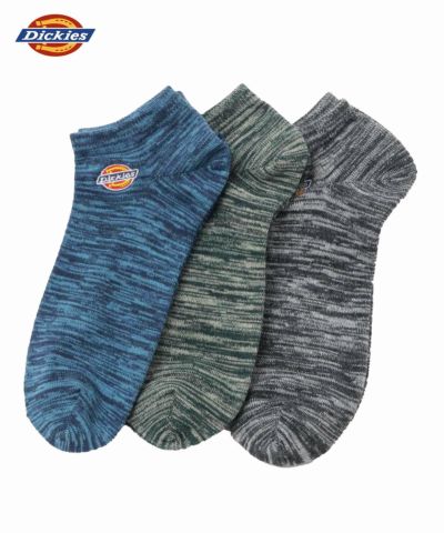 Dickies  アンクルソックス 引き揃え刺繍 3足組 メンズ
