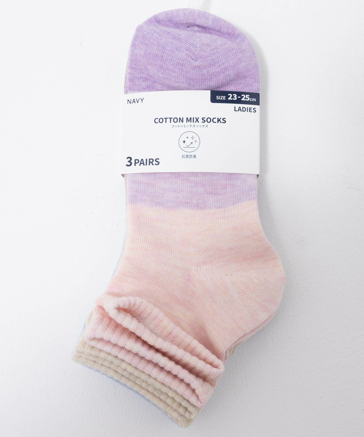 NAVY  クォーターソックス アソート 3足組 レディース商品画像-34