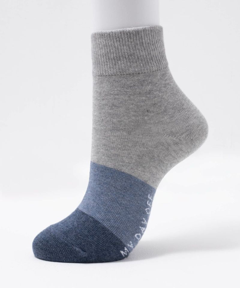 NAVY  クォーターソックス カラーグラデーション レディース商品画像-1