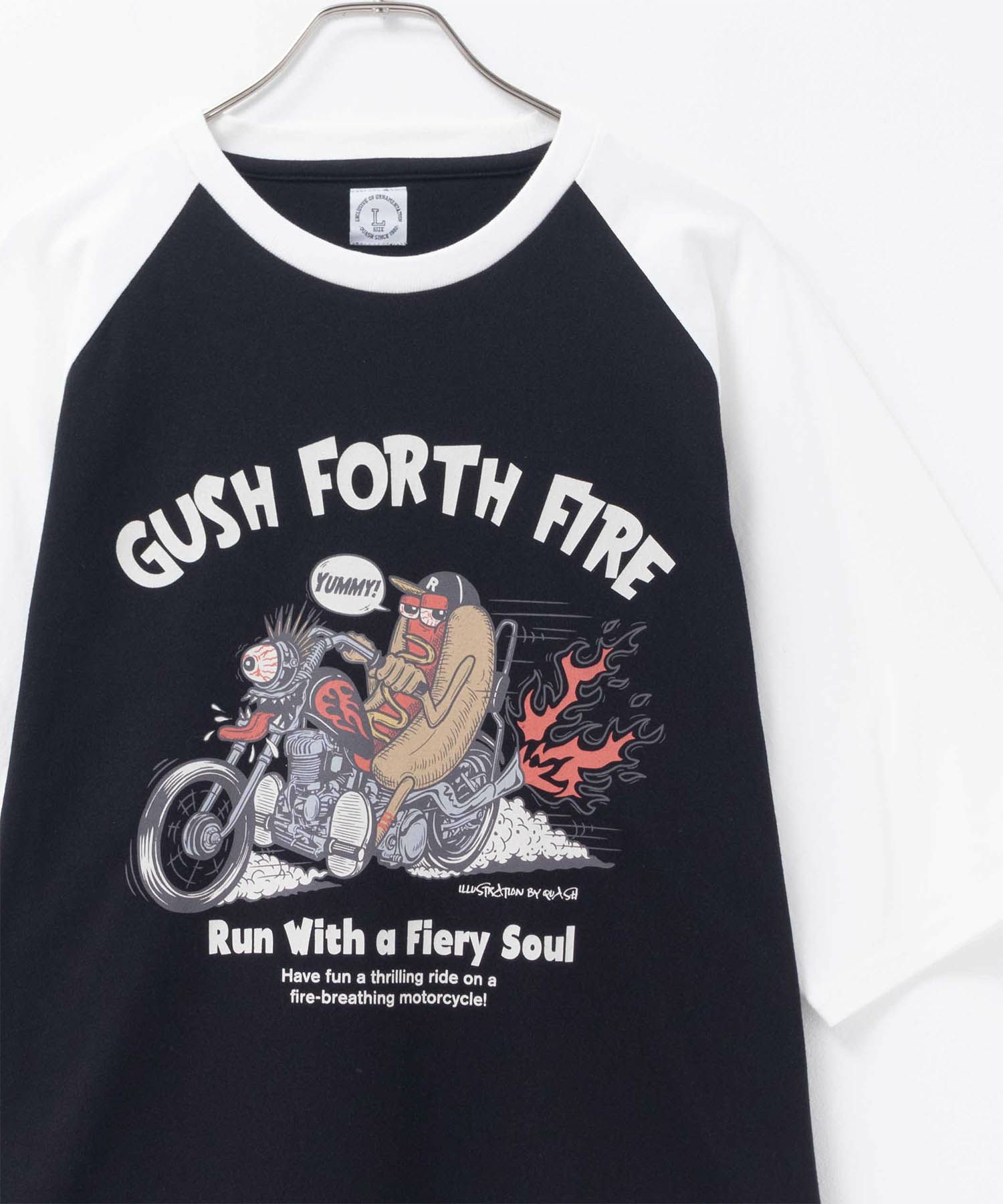 ラグランフードプリントTシャツ メンズ メール便 対応商品商品サムネイル-2