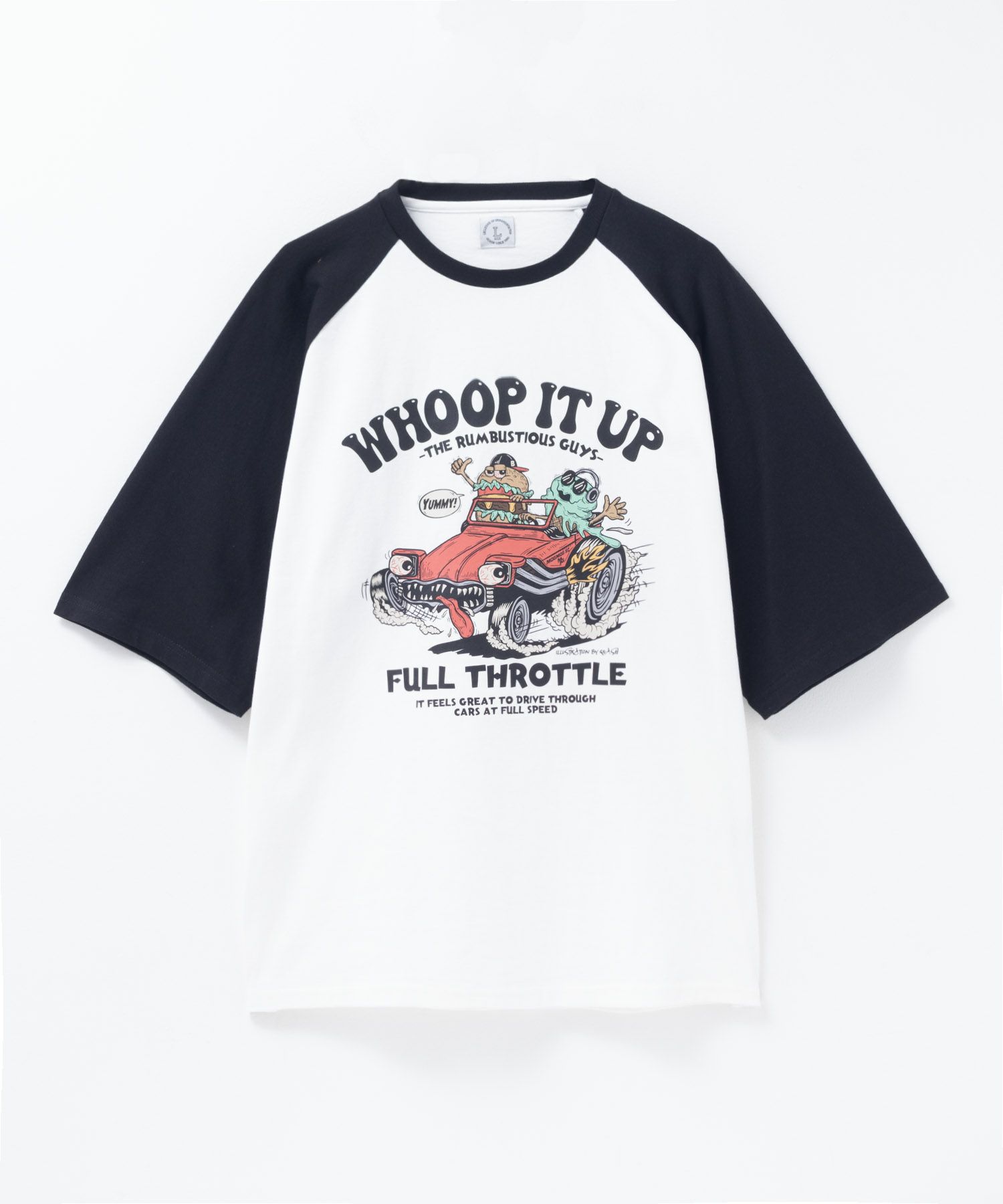 ラグランフードプリントTシャツ メンズ メール便 対応商品商品画像-5