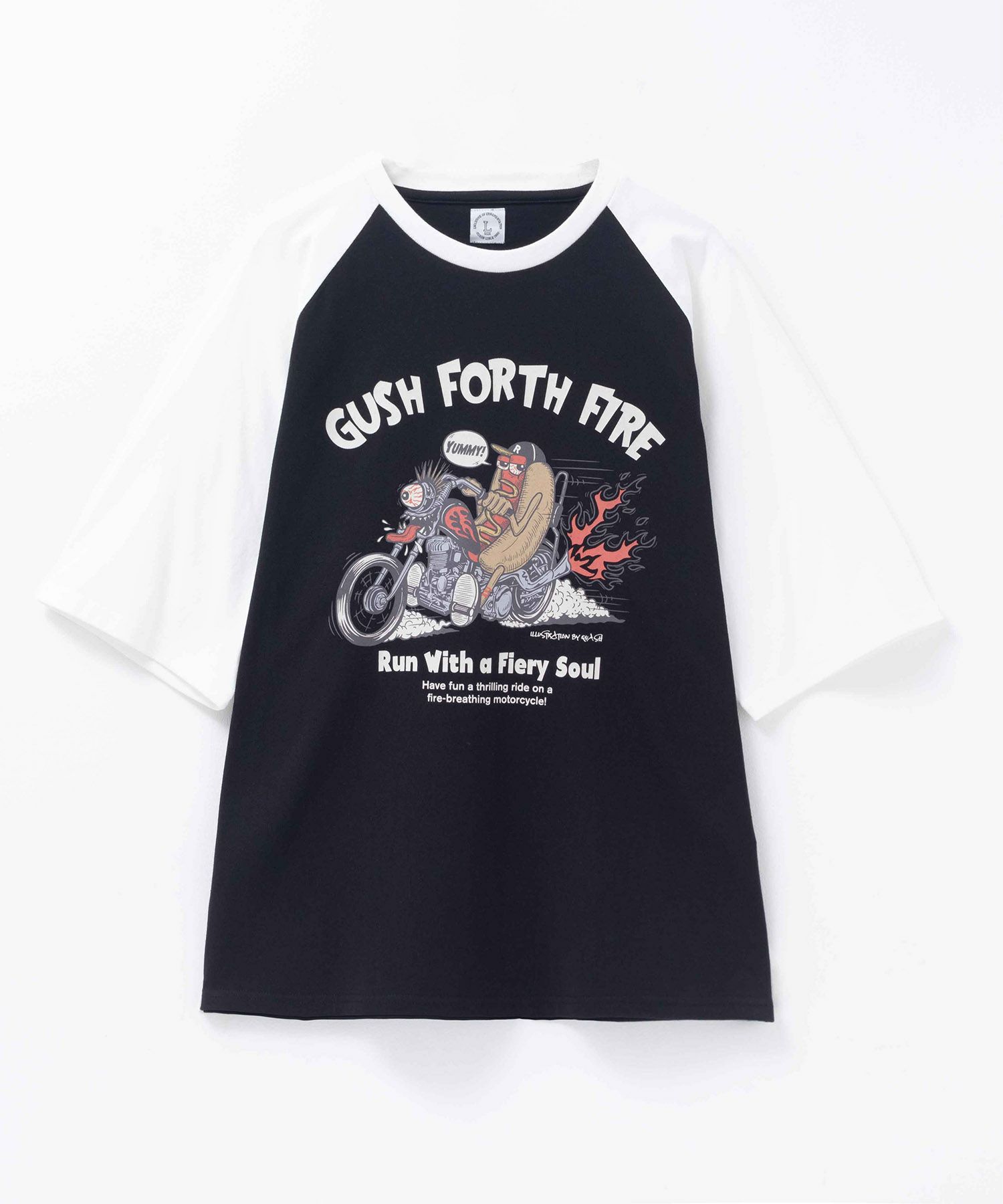 ラグランフードプリントTシャツ メンズ メール便 対応商品商品画像-7