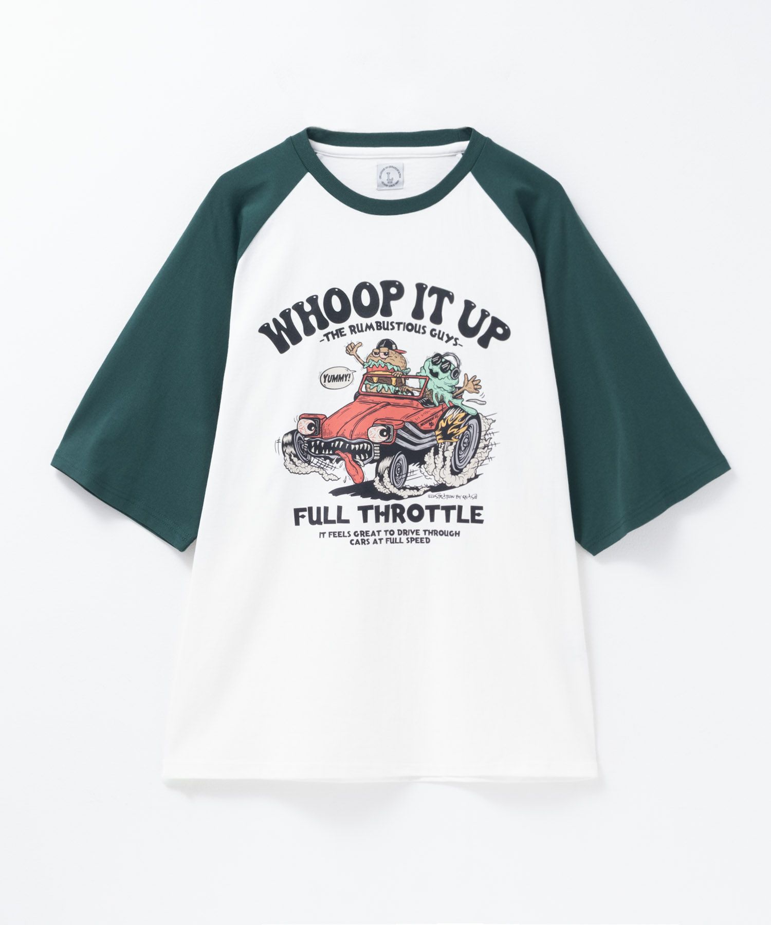 ラグランフードプリントTシャツ メンズ メール便 対応商品商品画像-9