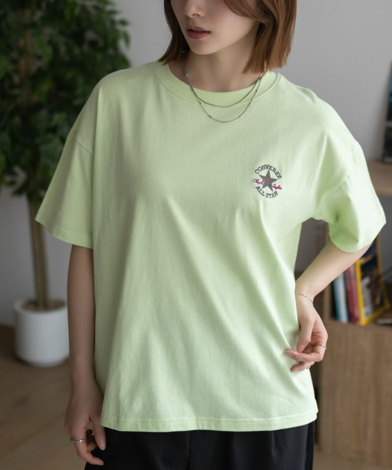 CONVERSE ワンポイントパッチ刺繍Tシャツ レディース メール便 対応商品商品画像-5