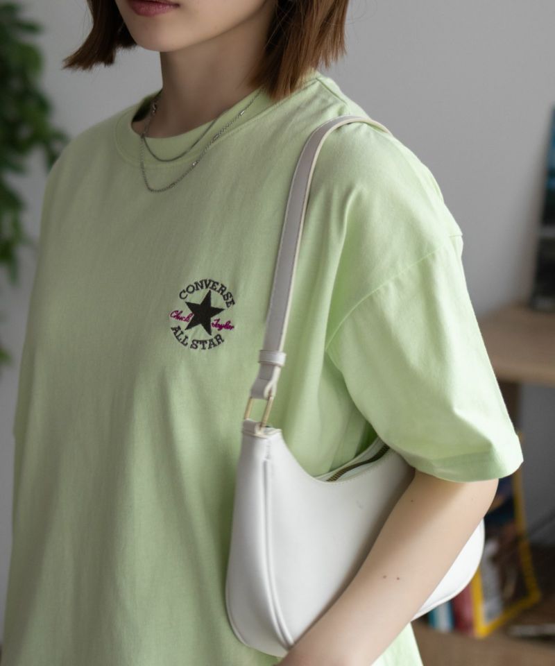 CONVERSE ワンポイントパッチ刺繍Tシャツ レディース メール便 対応商品商品画像-6