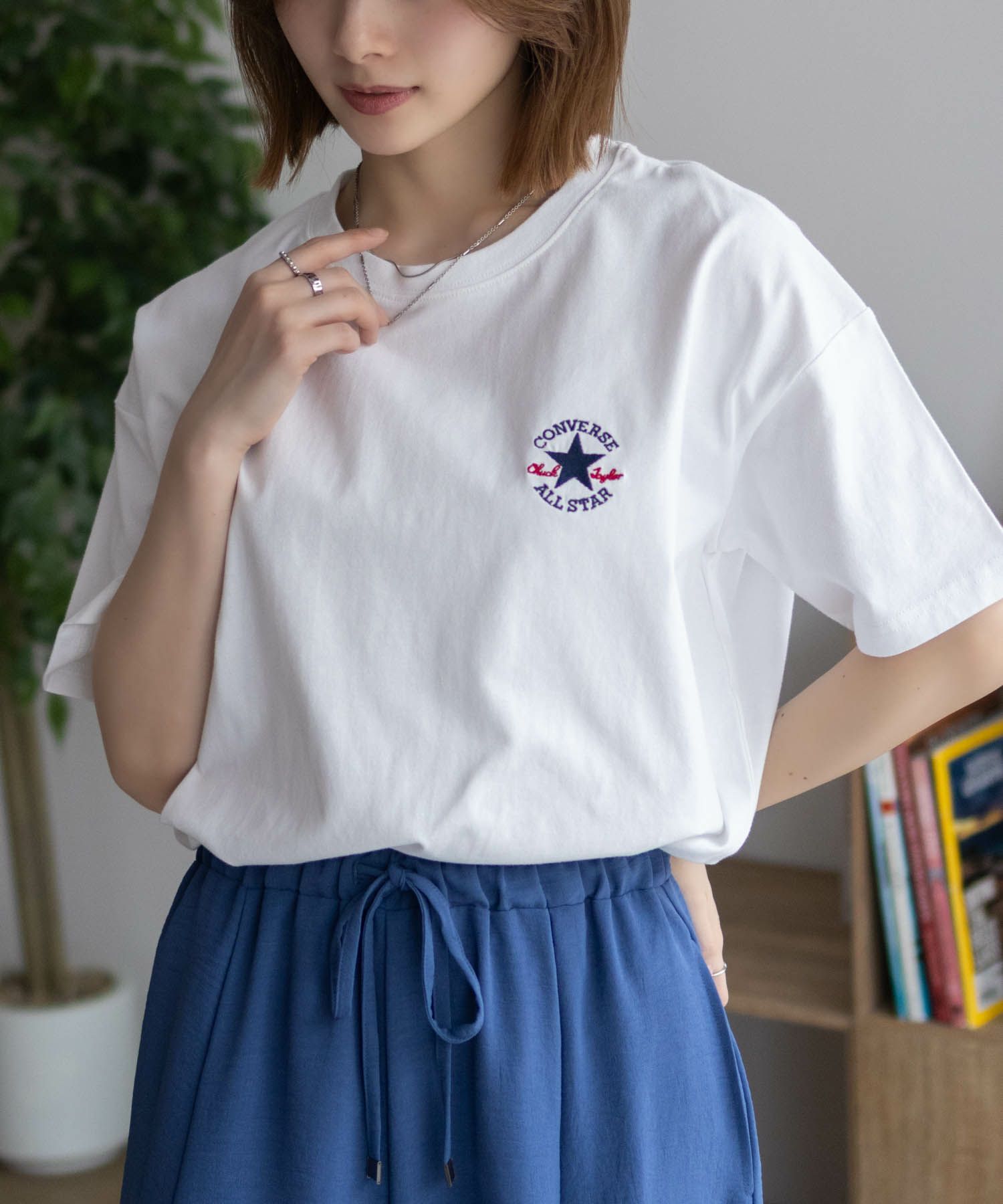 CONVERSE  ワンポイントパッチ刺繍Tシャツ レディース メール便 対応商品商品サムネイル-11