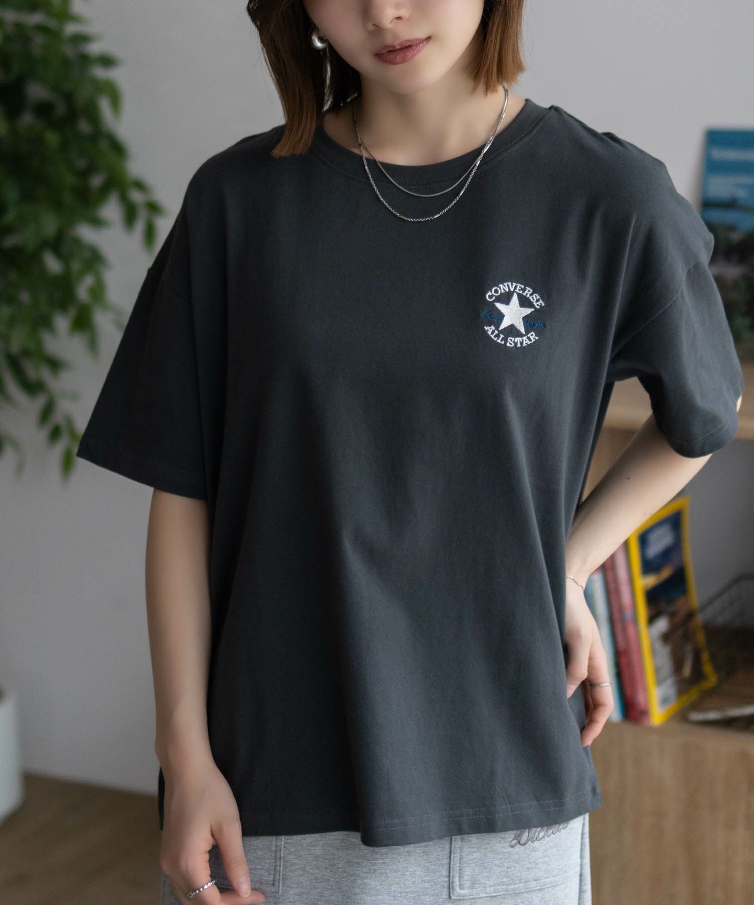 CONVERSE  ワンポイントパッチ刺繍Tシャツ レディース メール便 対応商品商品サムネイル-16