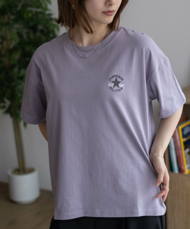 CONVERSE ワンポイントパッチ刺繍Tシャツ レディース