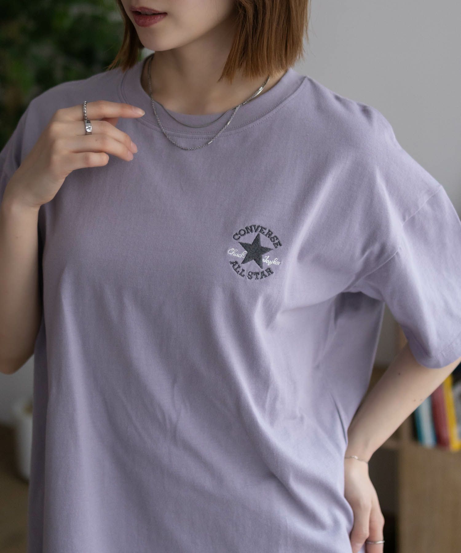 CONVERSE  ワンポイントパッチ刺繍Tシャツ レディース メール便 対応商品商品サムネイル-20