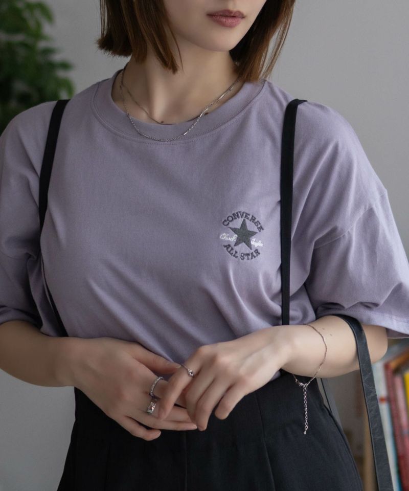 CONVERSE ワンポイントパッチ刺繍Tシャツ レディース メール便 対応商品商品画像-21