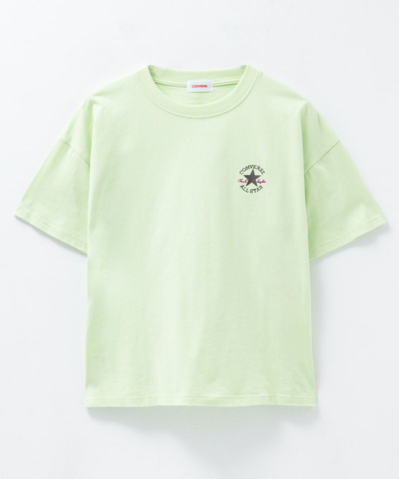 ン 大人気 新品 ノ CONVERSE ワンポイントパッチ刺繍Tシャツ レディース ロッド