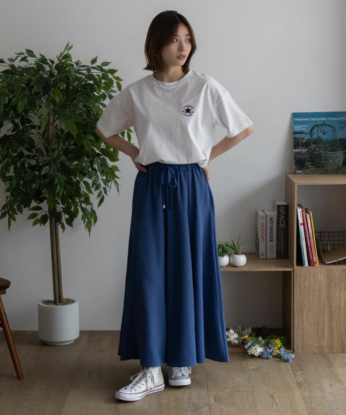 CONVERSE ワンポイントパッチ刺繍Tシャツ レディース ネコポス 対応商品