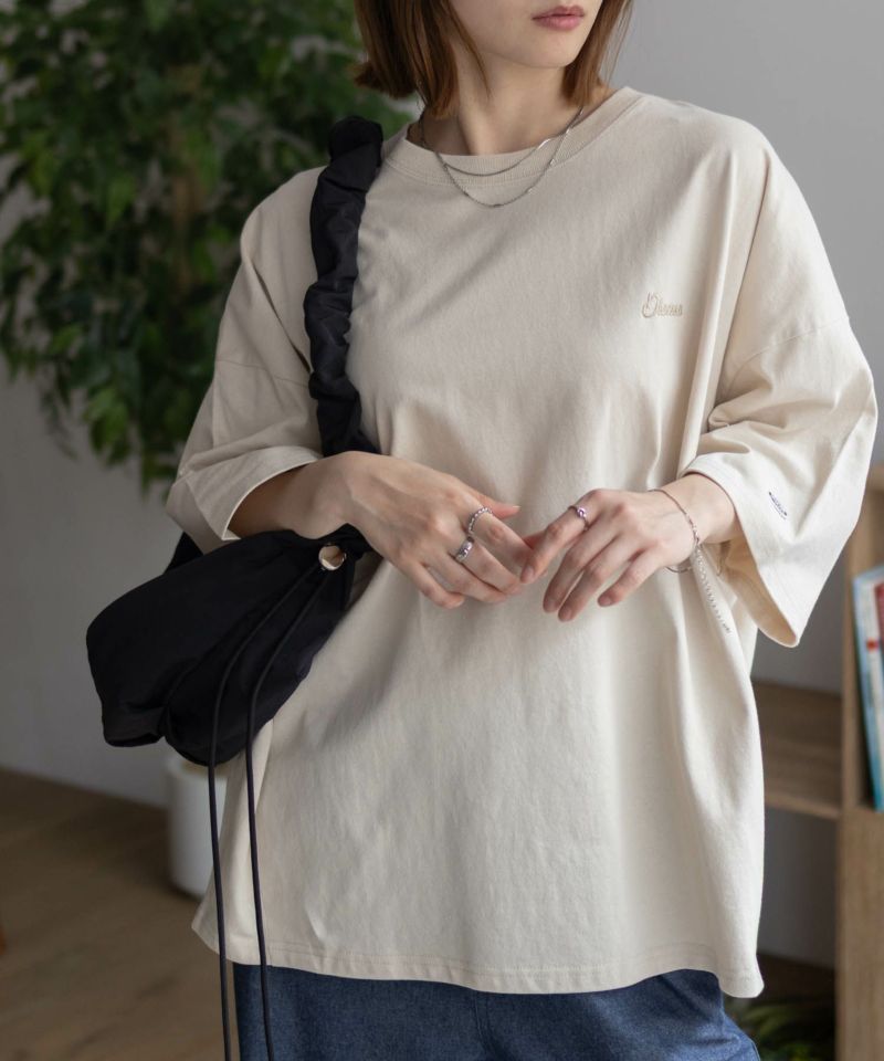 DISCUS  裾タックワンポイントTシャツ レディース メール便 対応商品商品画像-1
