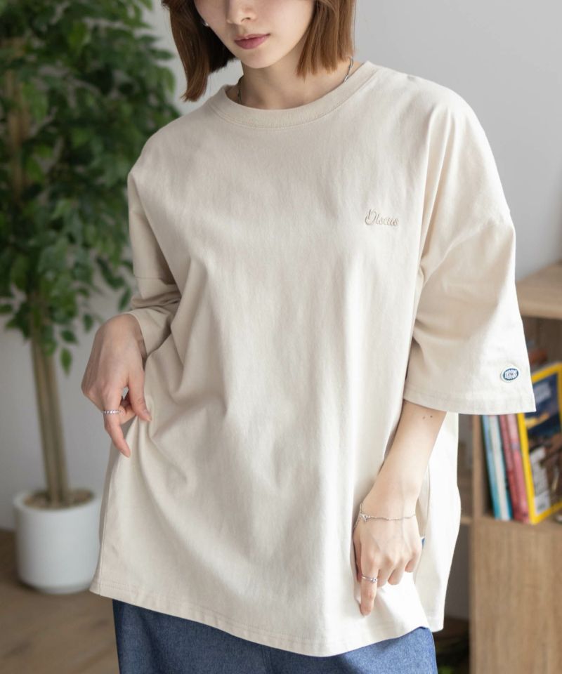 DISCUS 裾タックワンポイントTシャツ レディース メール便 対応商品商品画像-4