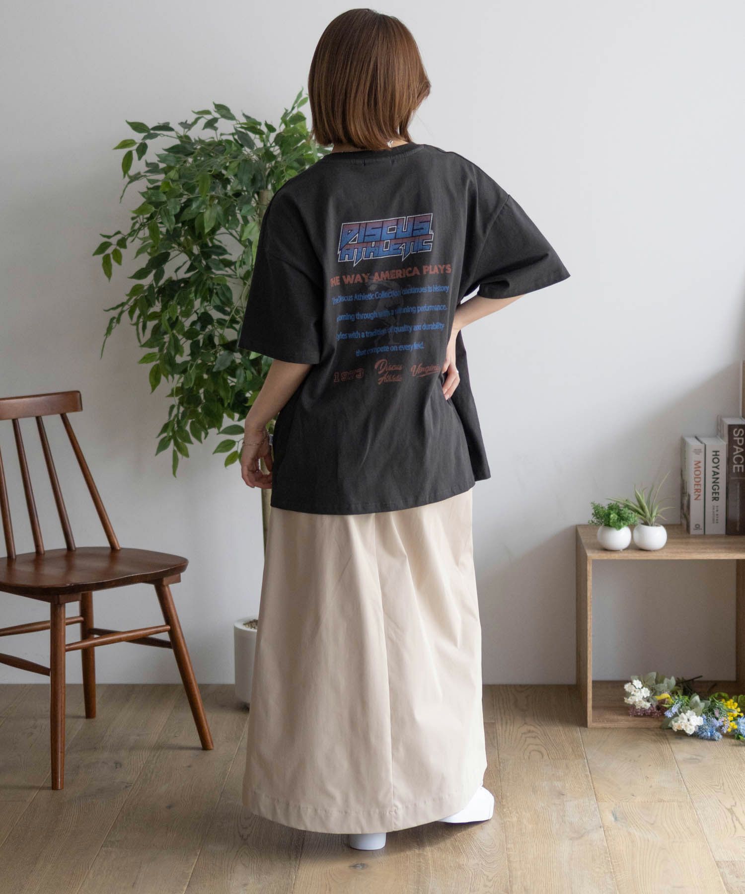 DISCUS プリントビッグTシャツ 人 レディース ネコポス 対応商品