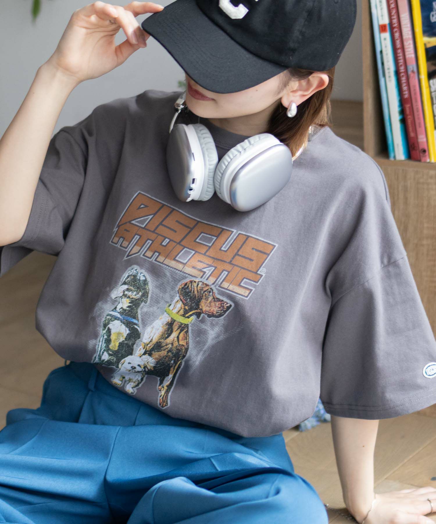 DISCUS  プリントビッグTシャツ 犬 レディース メール便 対応商品商品サムネイル-1