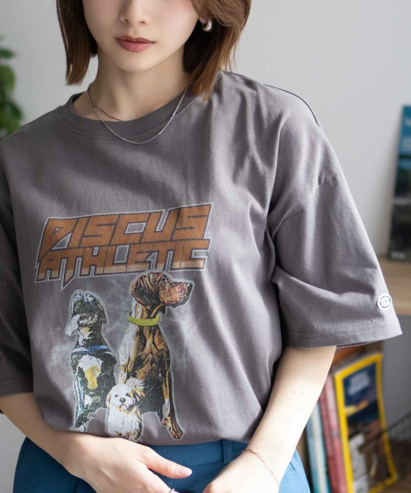 DISCUS  プリントビッグTシャツ 犬 レディース メール便 対応商品商品画像-4