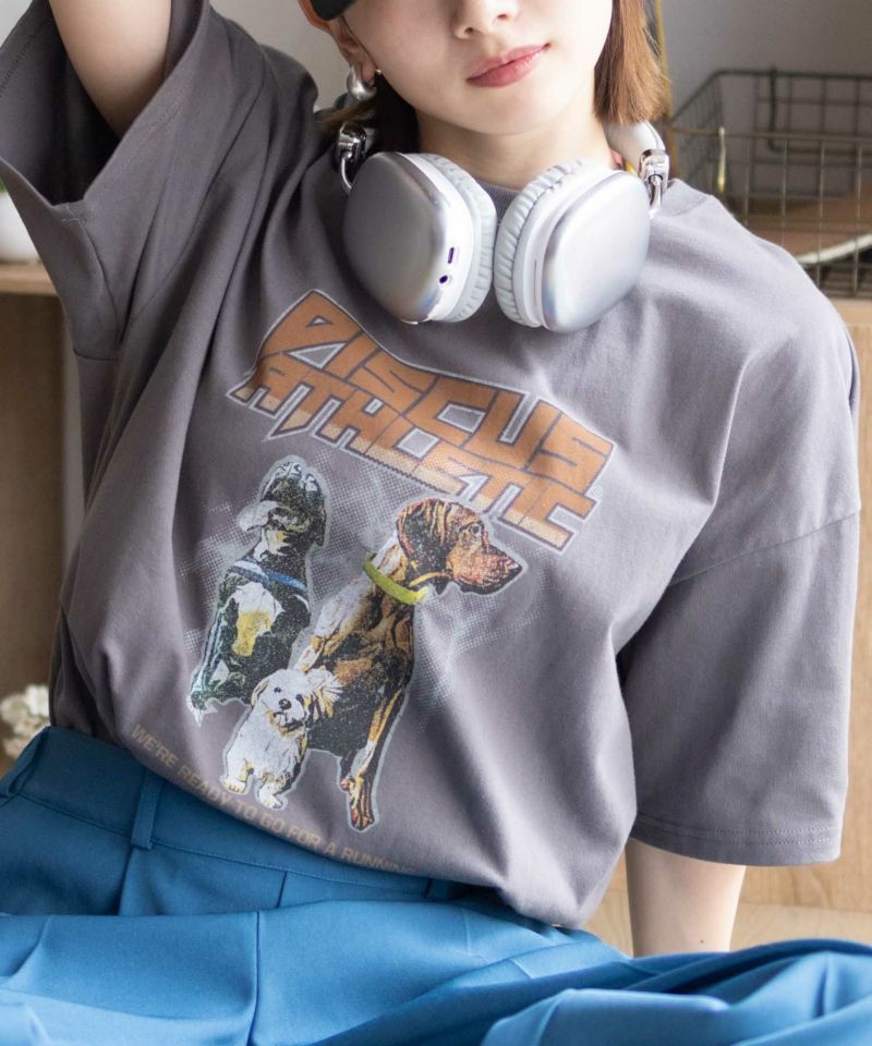 DISCUS  プリントビッグTシャツ 犬 レディース メール便 対応商品商品画像-6