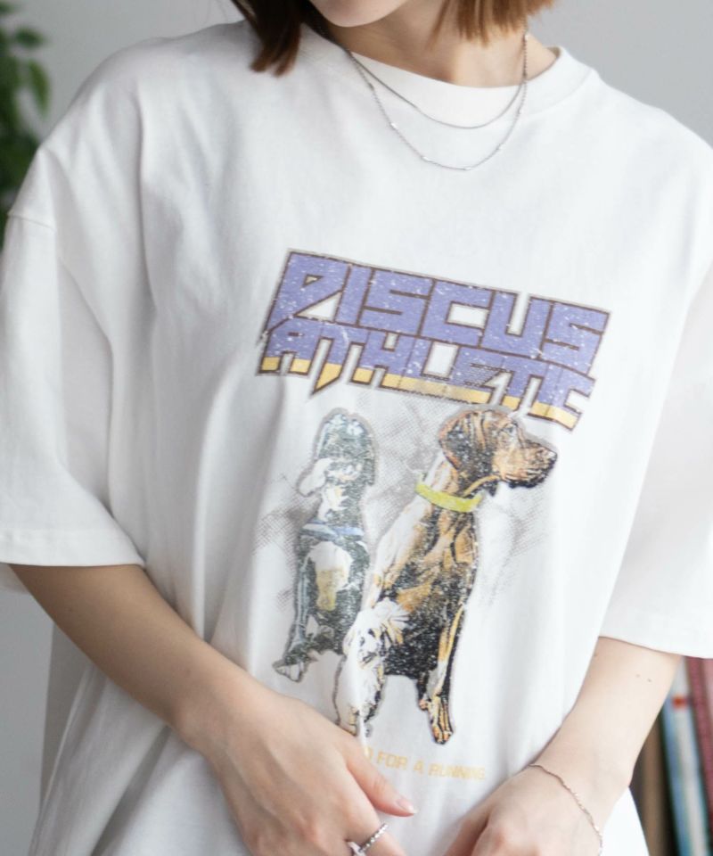 DISCUS プリントビッグTシャツ 犬 レディース メール便 対応商品商品画像-10