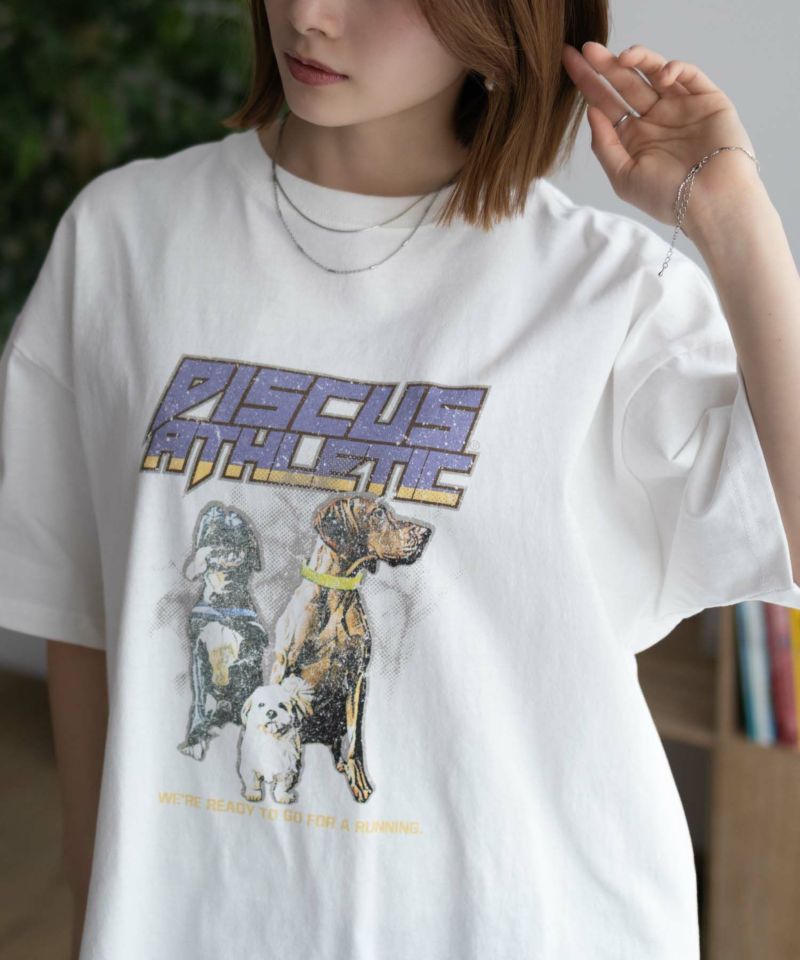 DISCUS プリントビッグTシャツ 犬 レディース メール便 対応商品商品画像-11