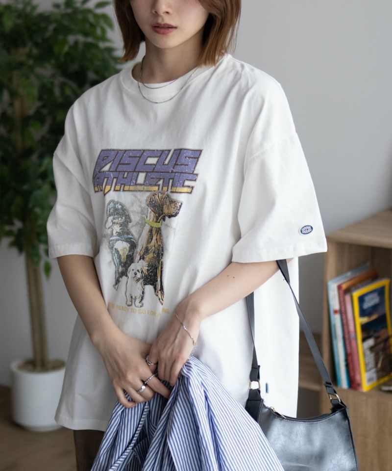 DISCUS  プリントビッグTシャツ 犬 レディース メール便 対応商品商品画像-13