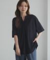 nAvy SARARI スキッパー5分袖ブラウス レディース