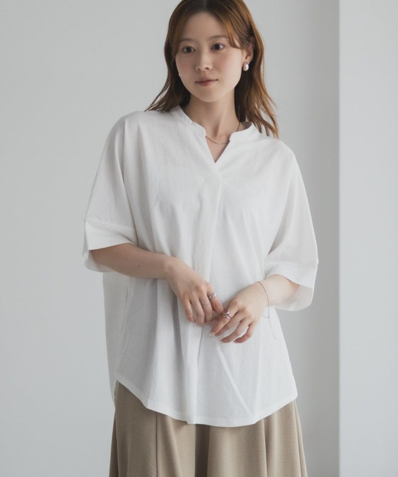 nAvy SARARI  スキッパー5分袖ブラウス レディース商品画像-4