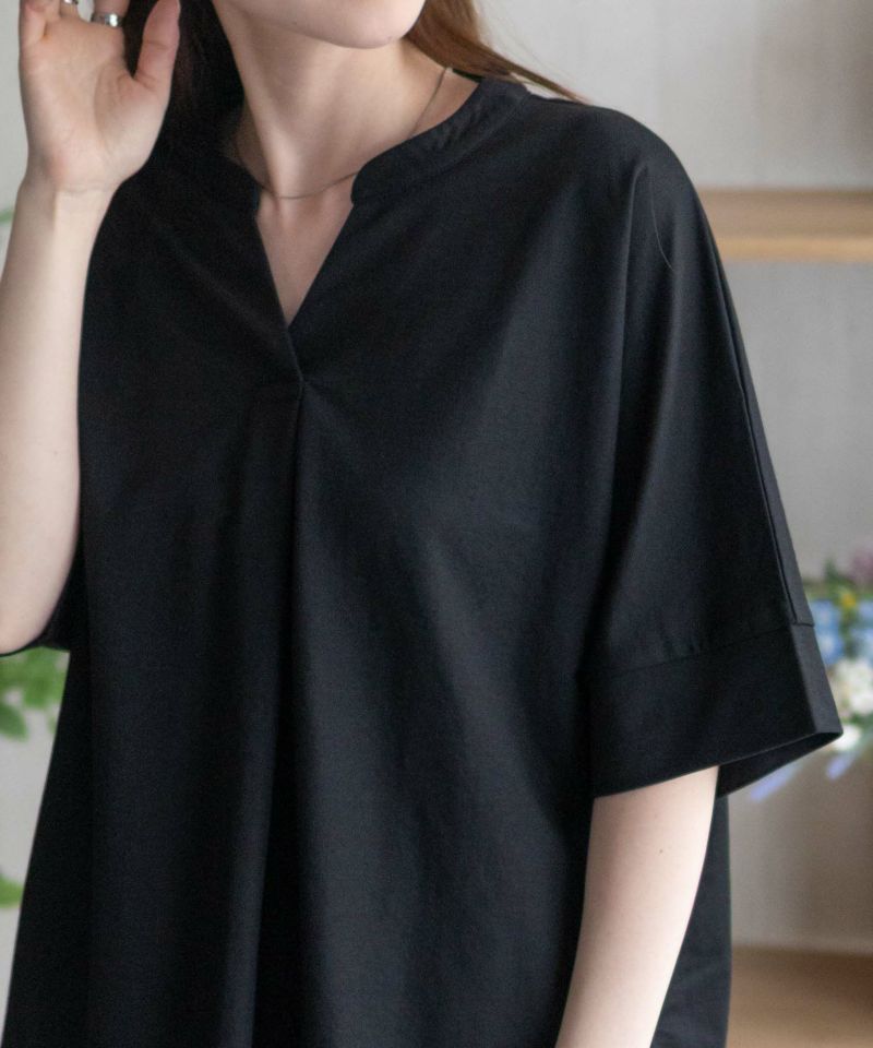 nAvy SARARI スキッパー5分袖ブラウス レディース