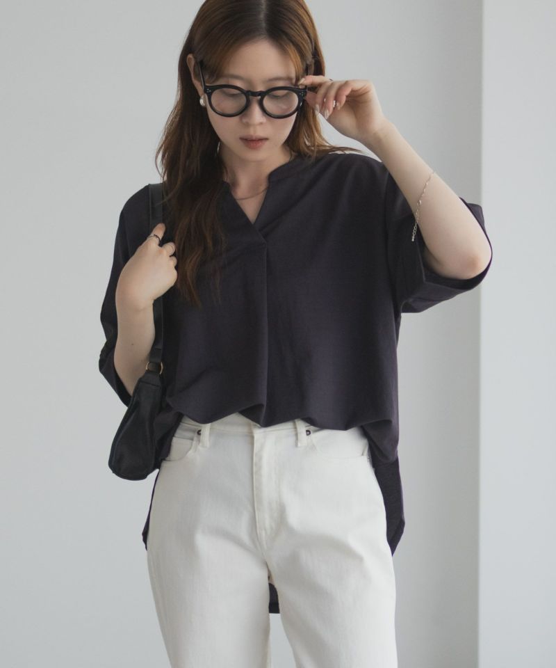 nAvy SARARI  スキッパー5分袖ブラウス レディース商品画像-8