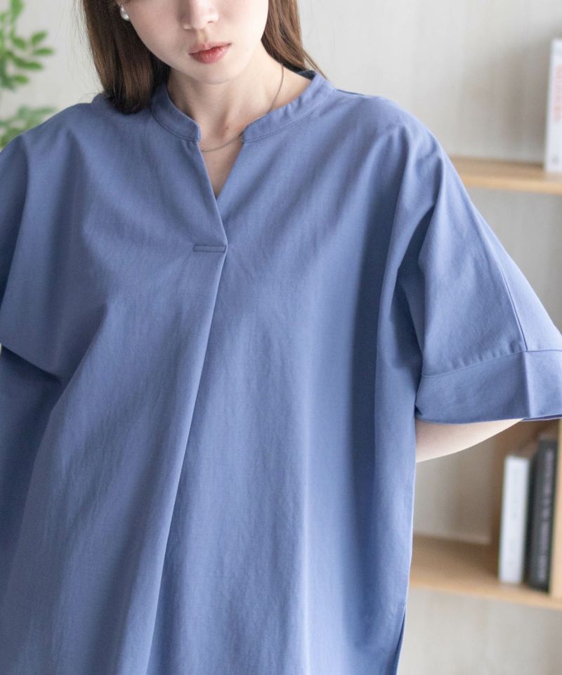 nAvy SARARI スキッパー5分袖ブラウス レディース