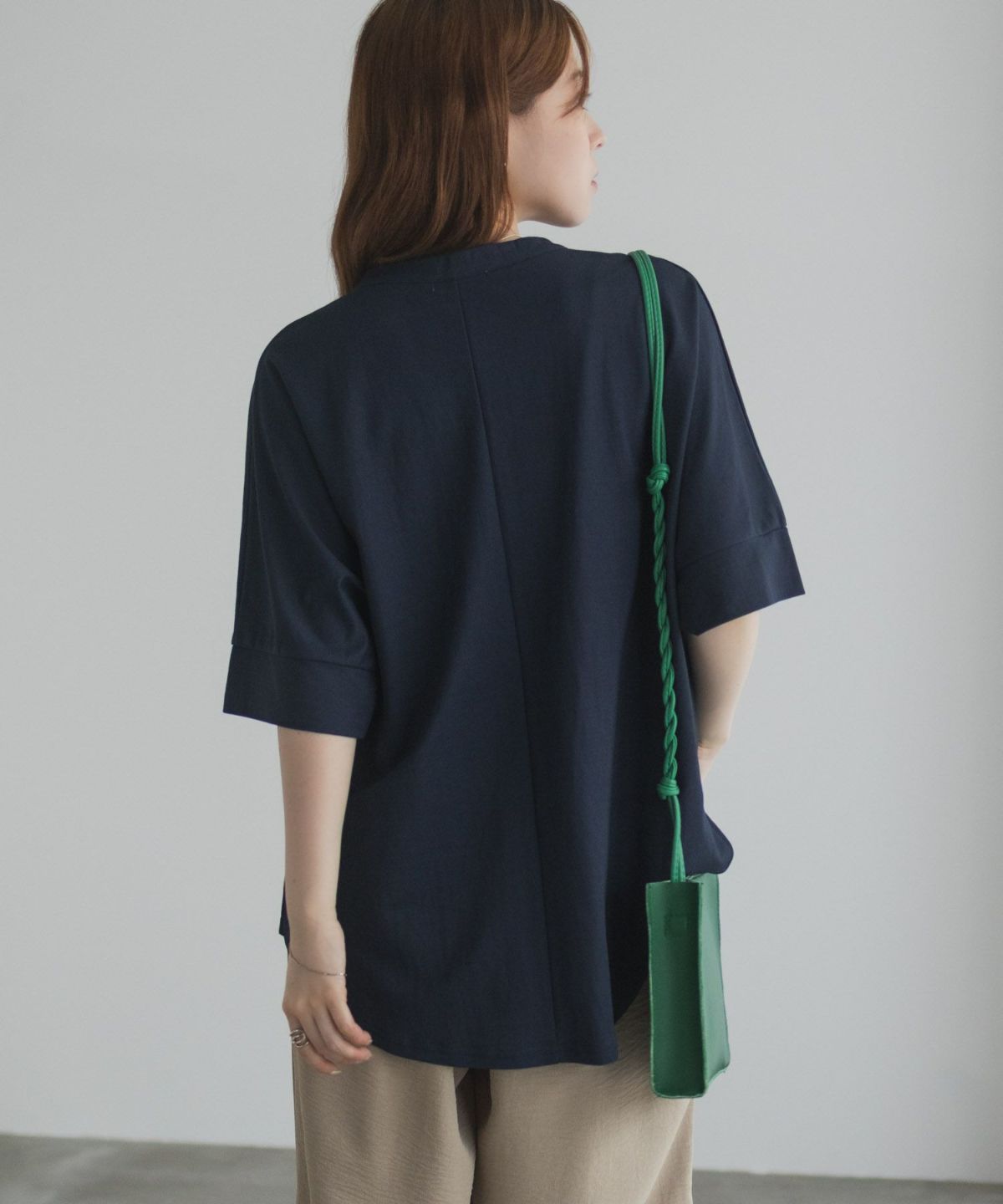 nAvy SARARI スキッパー5分袖ブラウス レディース