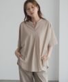nAvy SARARI スキッパー5分袖ブラウス レディース