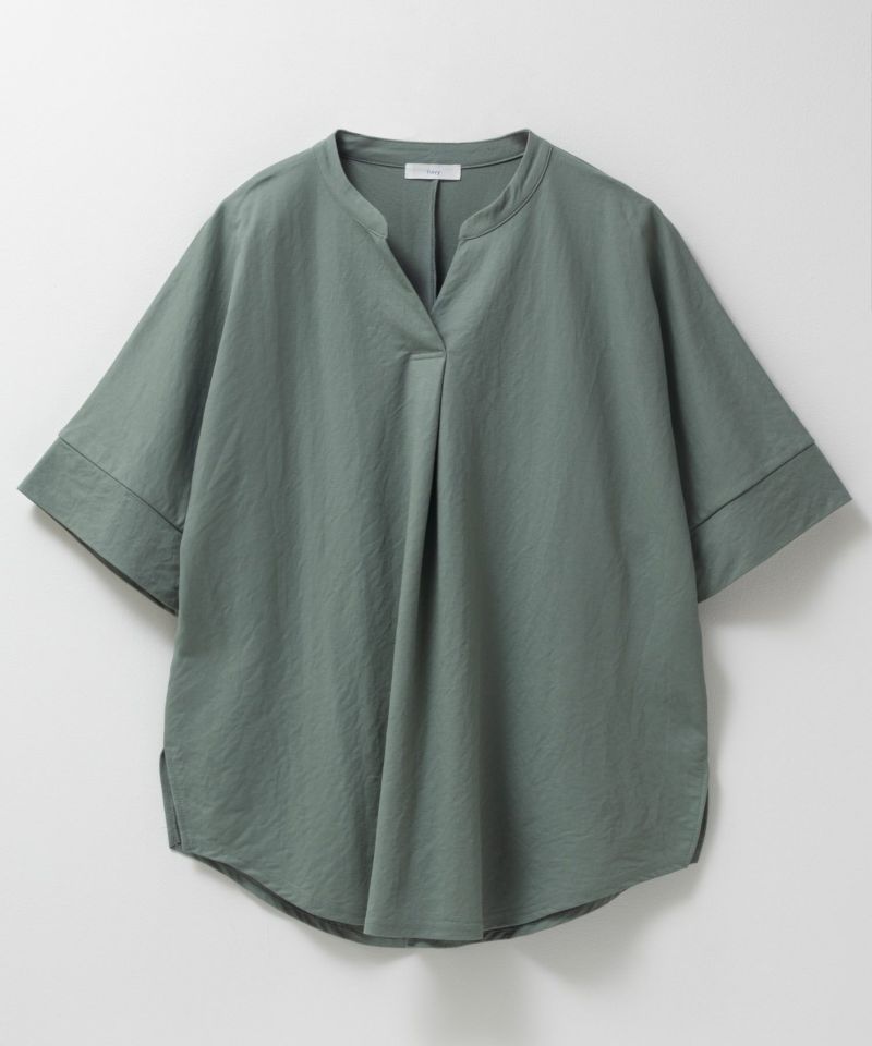 nAvy SARARI スキッパー5分袖ブラウス レディース