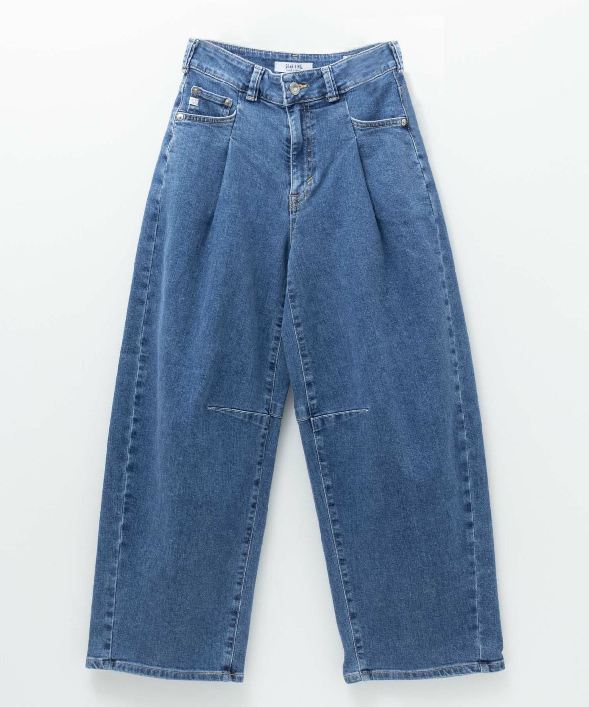 SOMETHING HANAタックカーブデニムパンツ レディース