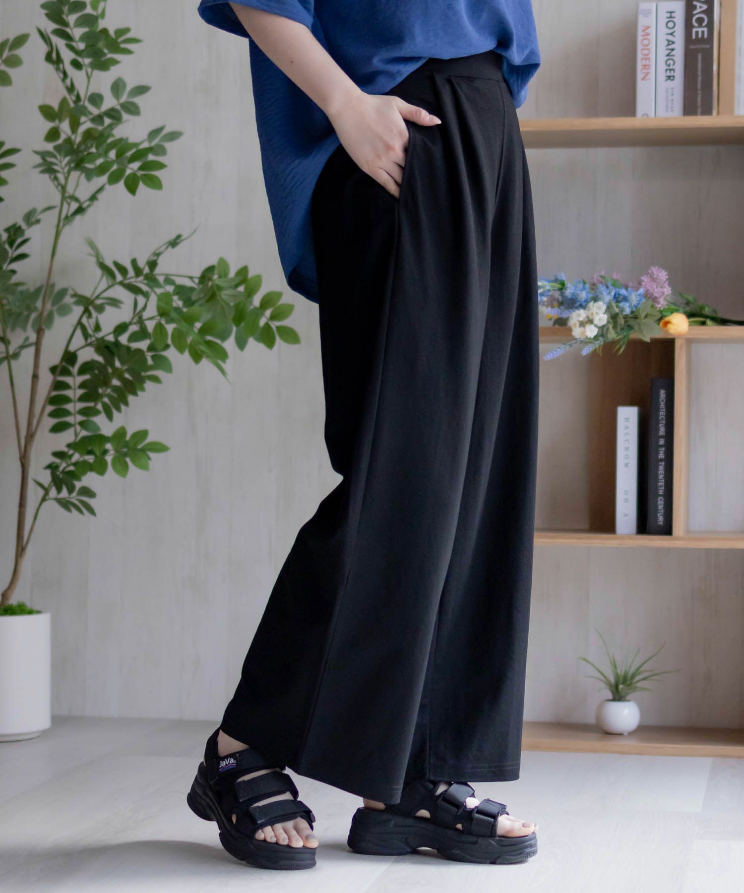 nAvy SARARI ワイドパンツ レディース