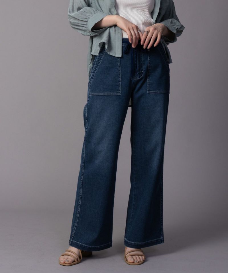 EDWIN  ジャージーズ COOL イージーベイカーワイドデニムパンツ レディース商品画像-2