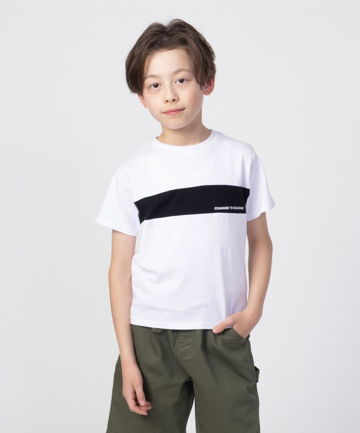 T-GRAPHICS 切り替えグラフィック半袖Tシャツ キッズ ネコポス 対応商品