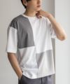 URBAN COLLECTION カットジョーゼット 布帛パネル切替テーパードTシャツ メンズ ネコポス 対応商品