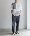URBAN COLLECTION  カットジョーゼット 布帛パネル切替テーパードTシャツ メンズ メール便 対応商品商品サムネイル-9