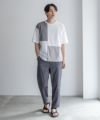 URBAN COLLECTION カットジョーゼット 布帛パネル切替テーパードTシャツ メンズ メール便 対応商品商品サムネイル-24