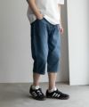 NAVY SARARI COOL デニムクロップドパンツ メンズ