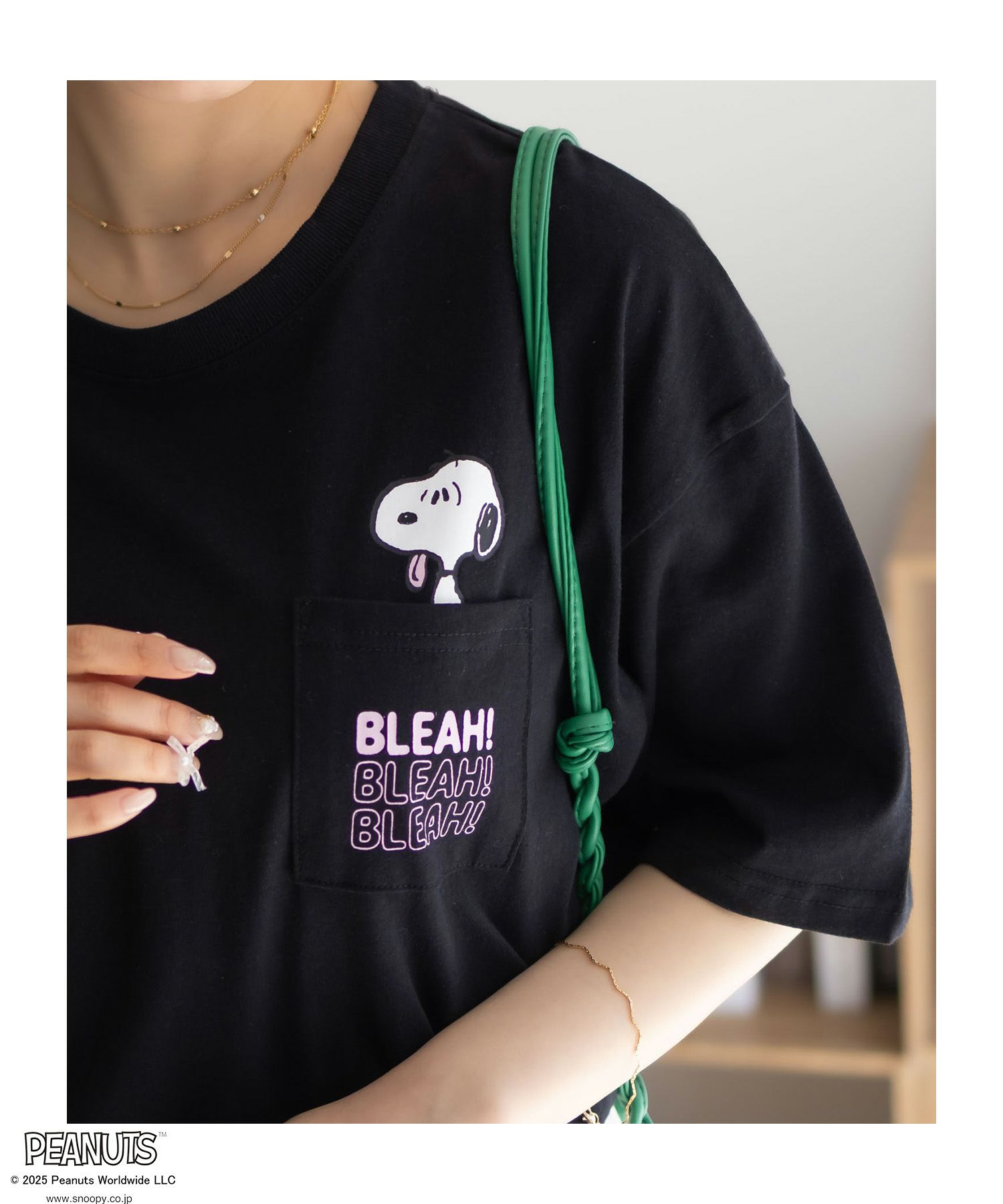 PEANUTS SNOOPY ポケットTシャツ レディース メール便 対応商品商品サムネイル-6