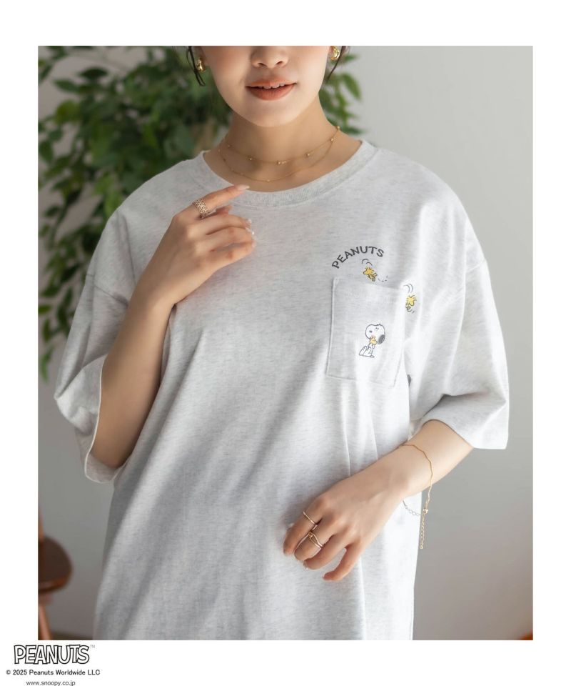 PEANUTS SNOOPY ポケットTシャツ レディース メール便 対応商品商品画像-10