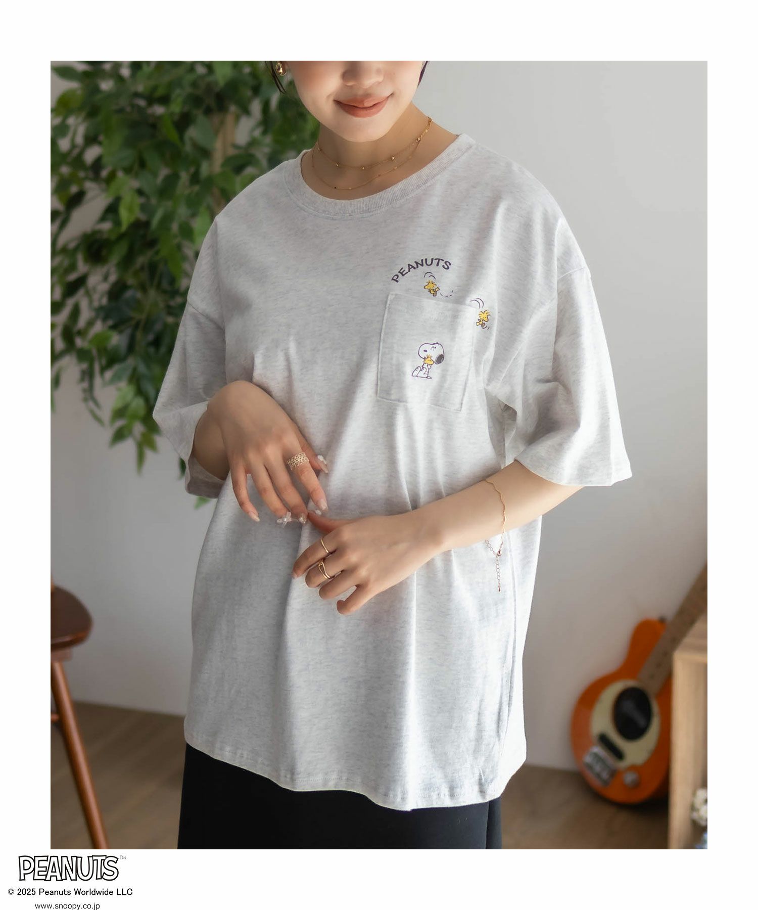 PEANUTS SNOOPY ポケットTシャツ レディース メール便 対応商品商品サムネイル-11