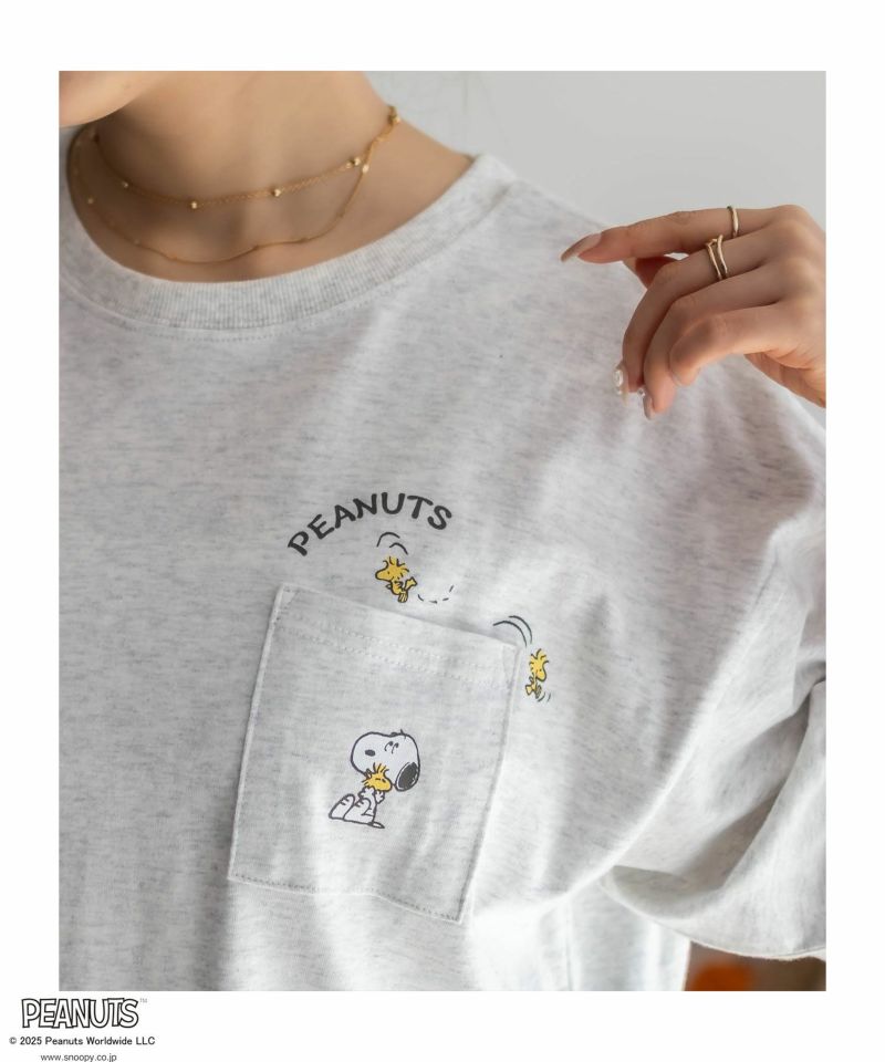 PEANUTS SNOOPY ポケットTシャツ レディース メール便 対応商品商品画像-12