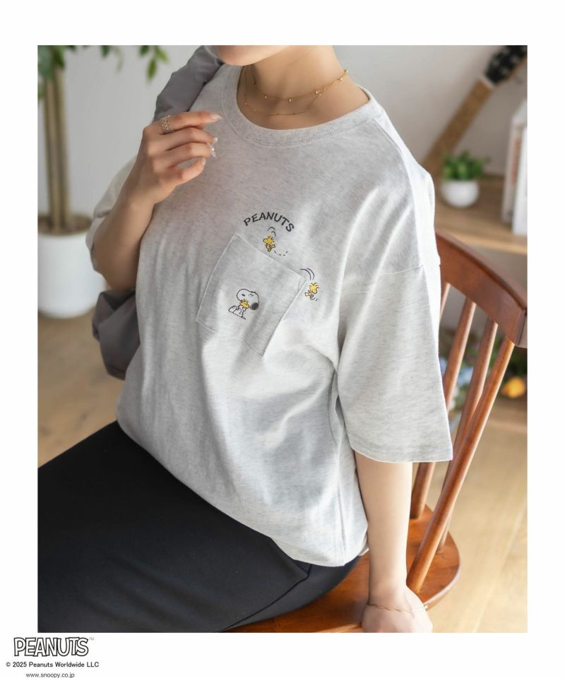 PEANUTS SNOOPY ポケットTシャツ レディース メール便 対応商品商品画像-13